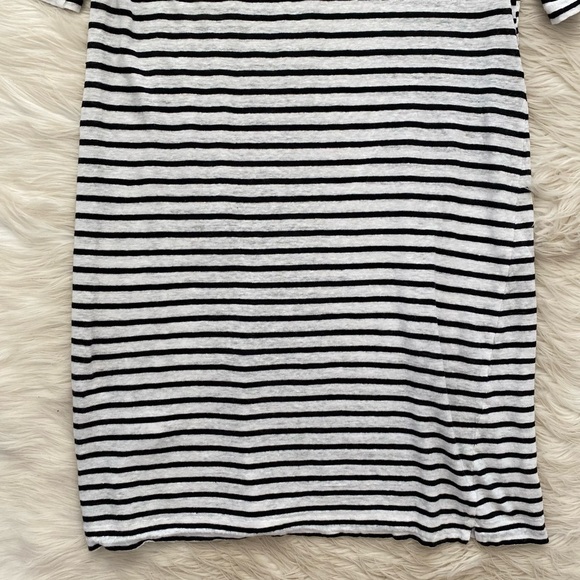 Eileen Fisher White Black Striped Organic Linen Dress - Picture 9 of 10